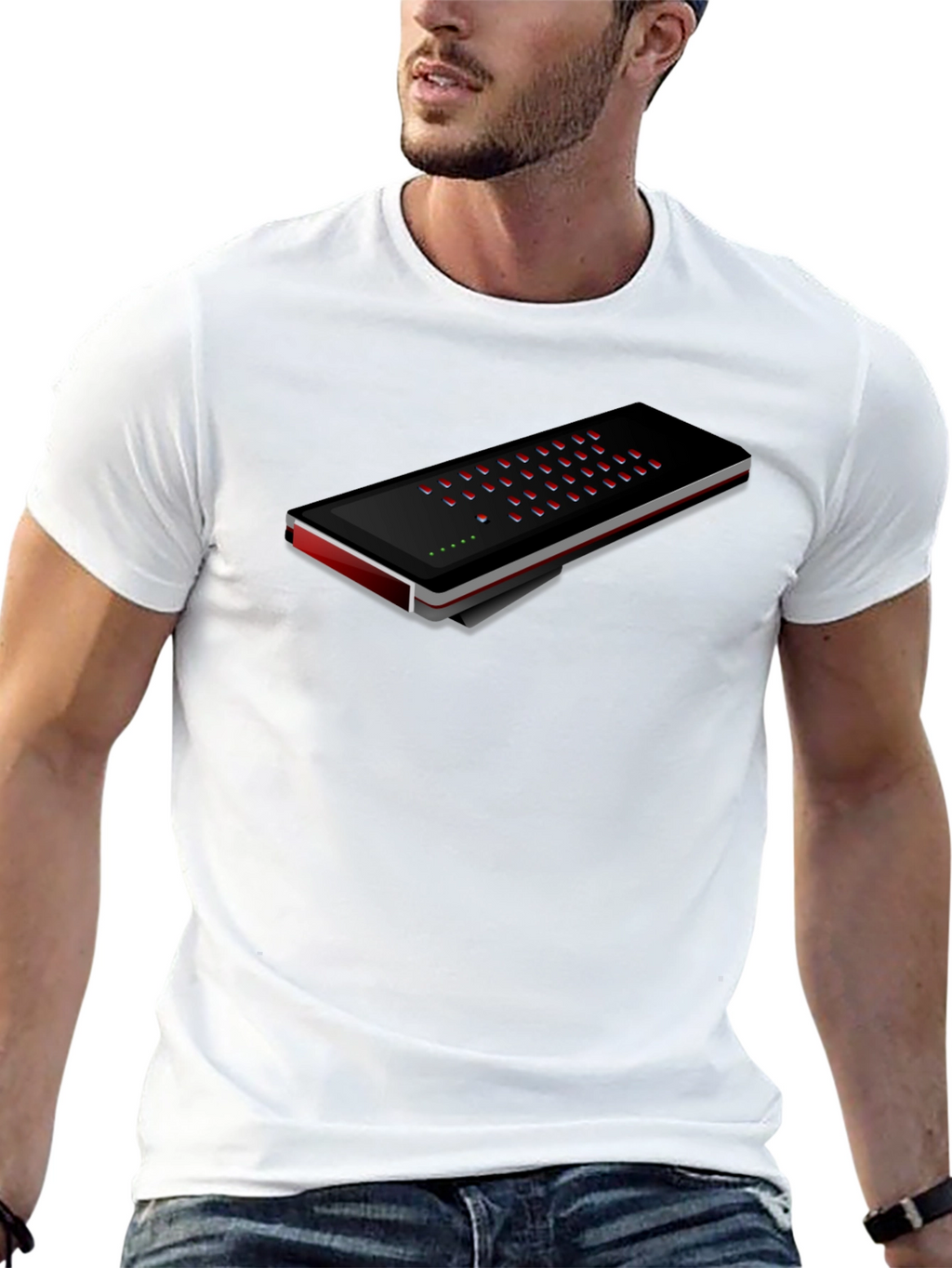 Retro Synthesizer Black T-Shirt