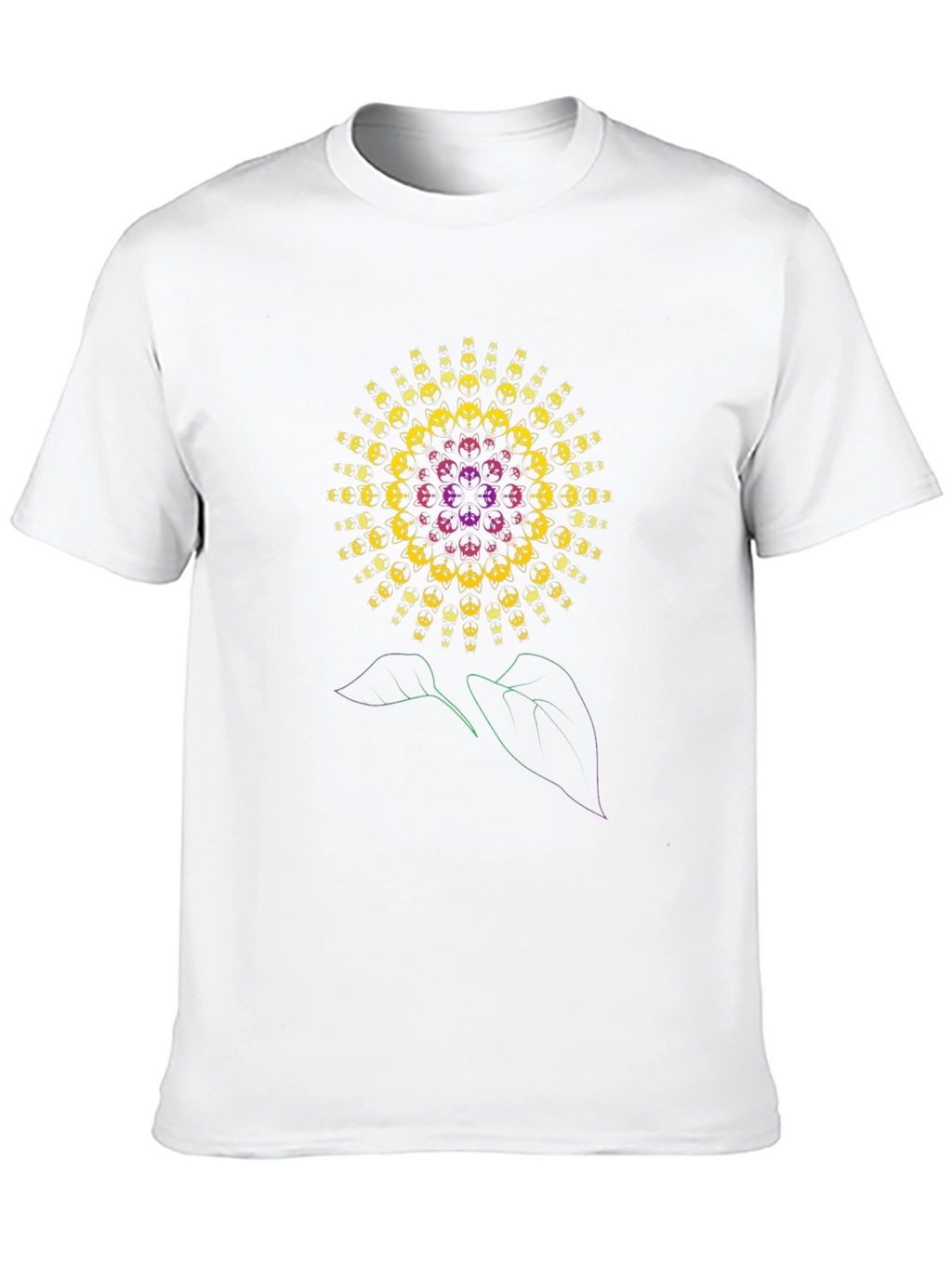 Psychedelic Sunflower Graphic T-Shirt - Black