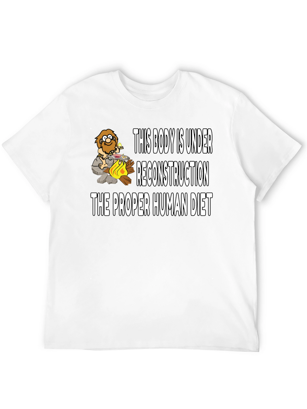 Under Reconstruction Human Diet Funny Black T-Shirt