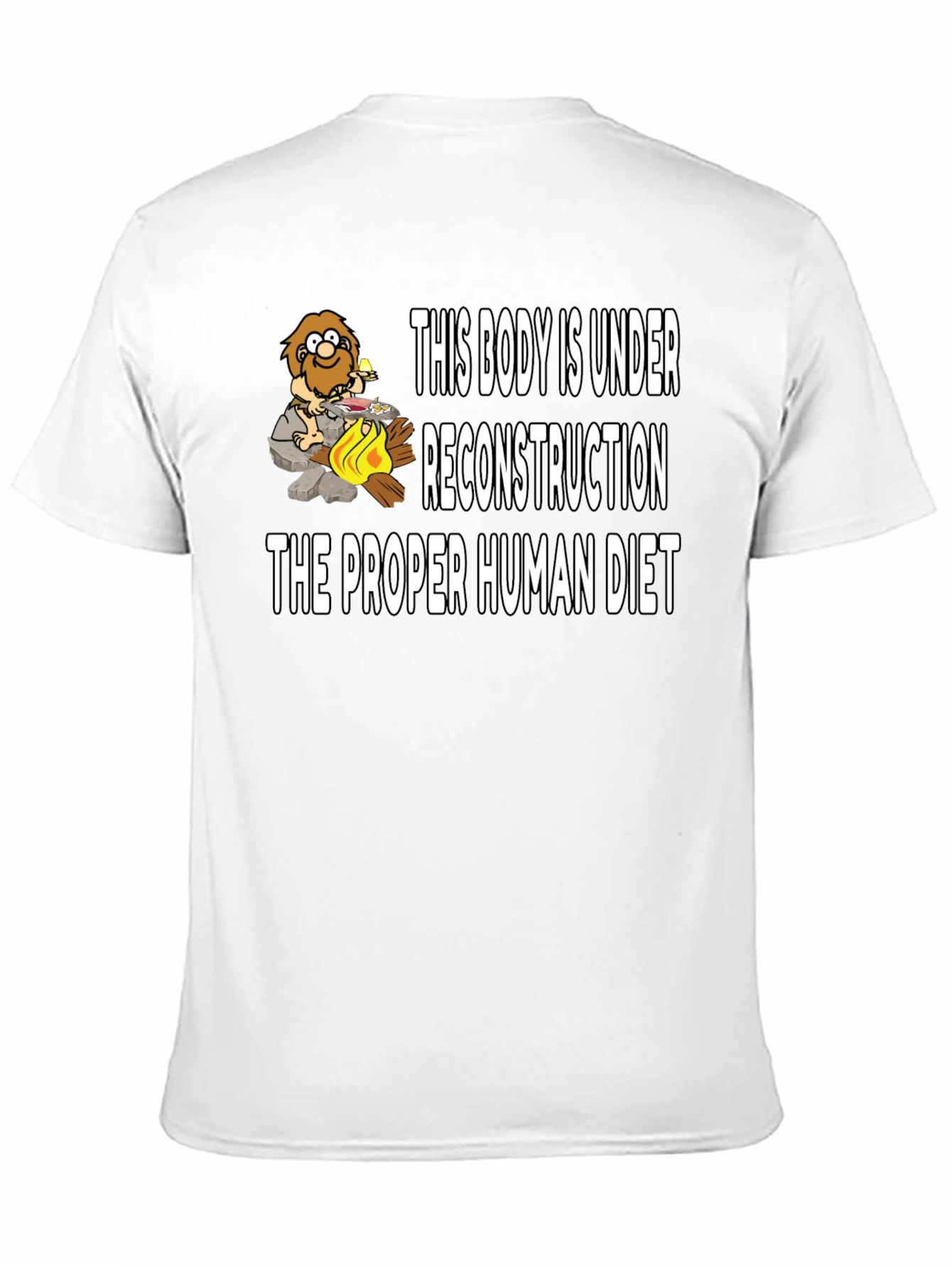 Under Reconstruction Human Diet Funny Black T-Shirt