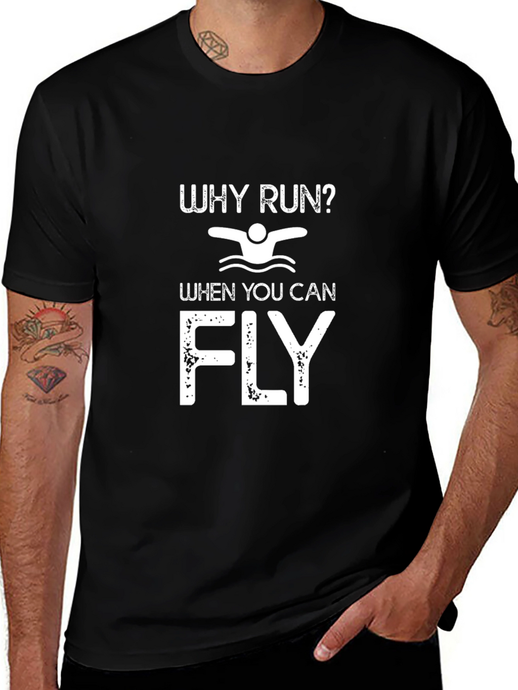 Swim T-Shirt: Why Run When You Can Fly?