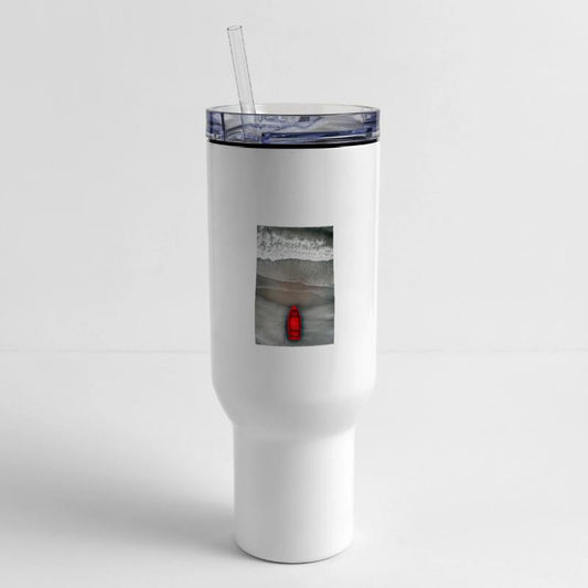 Red Boat on Grey Shore