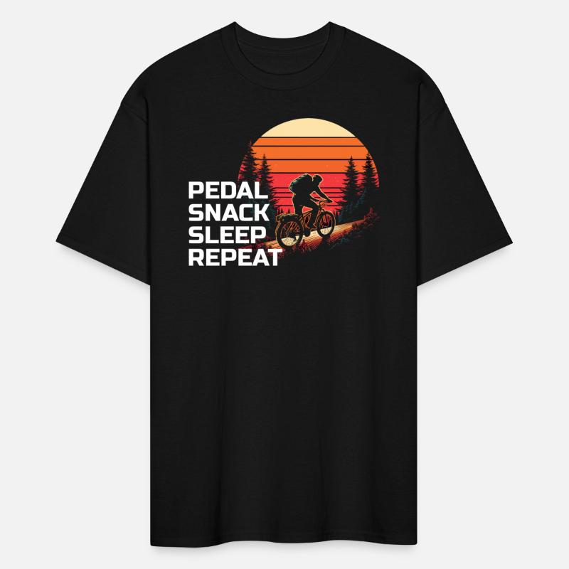 Retro Sunset Bikepacking Adventure Forest Trail