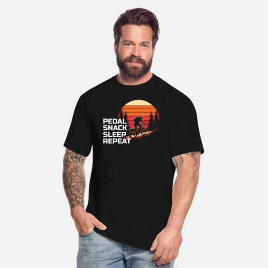 Retro Sunset Bikepacking Adventure Forest Trail