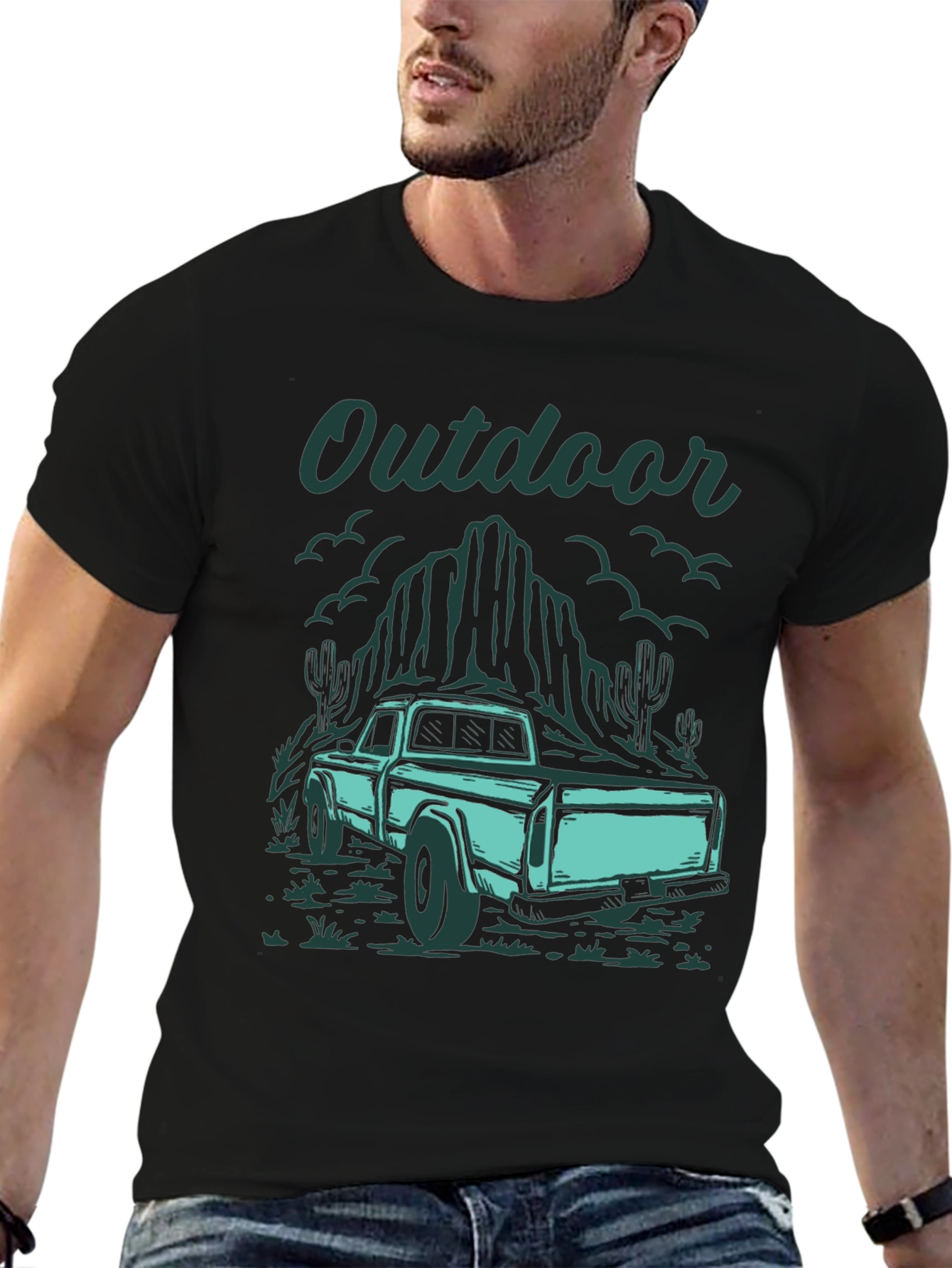 Outdoor Truck Graphic Tee - Black