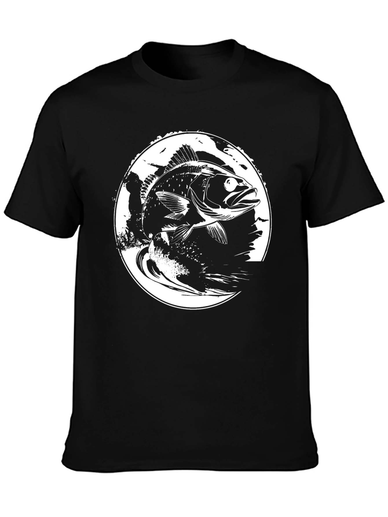 Bass Fish Graphic Tee - Black