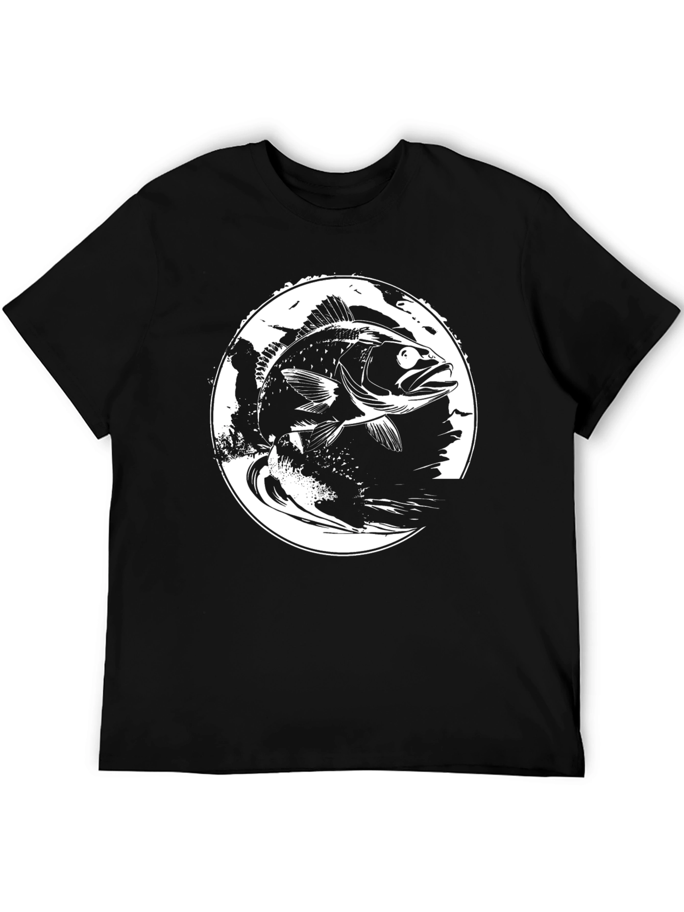 Bass Fish Graphic Tee - Black