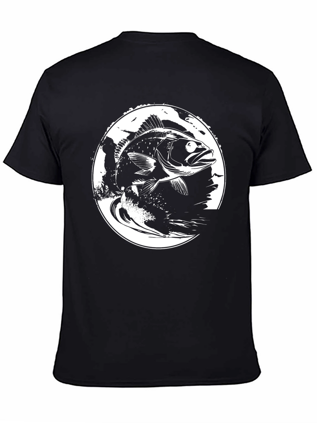 Bass Fish Graphic Tee - Black