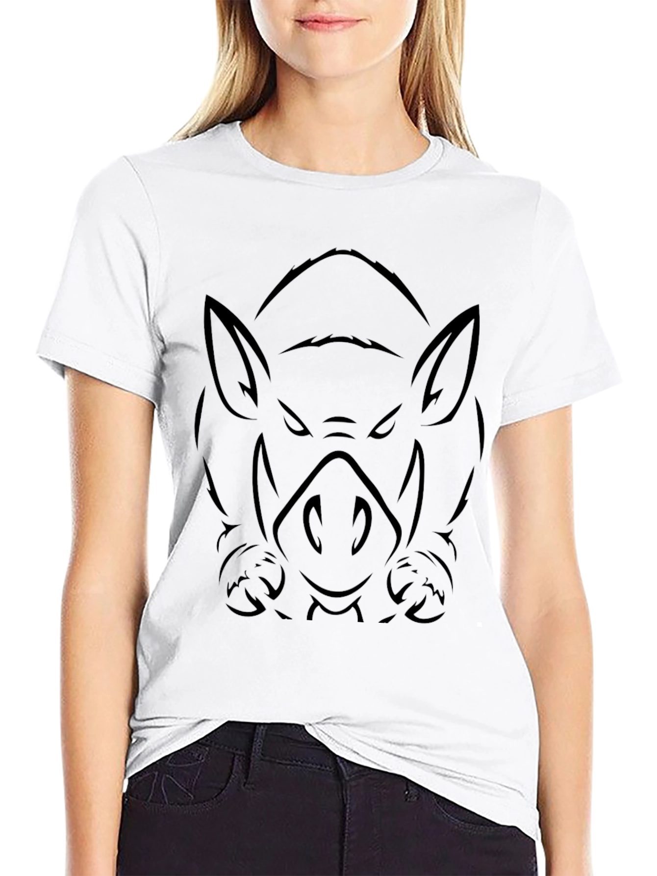 Mens Black Boar Graphic Tee