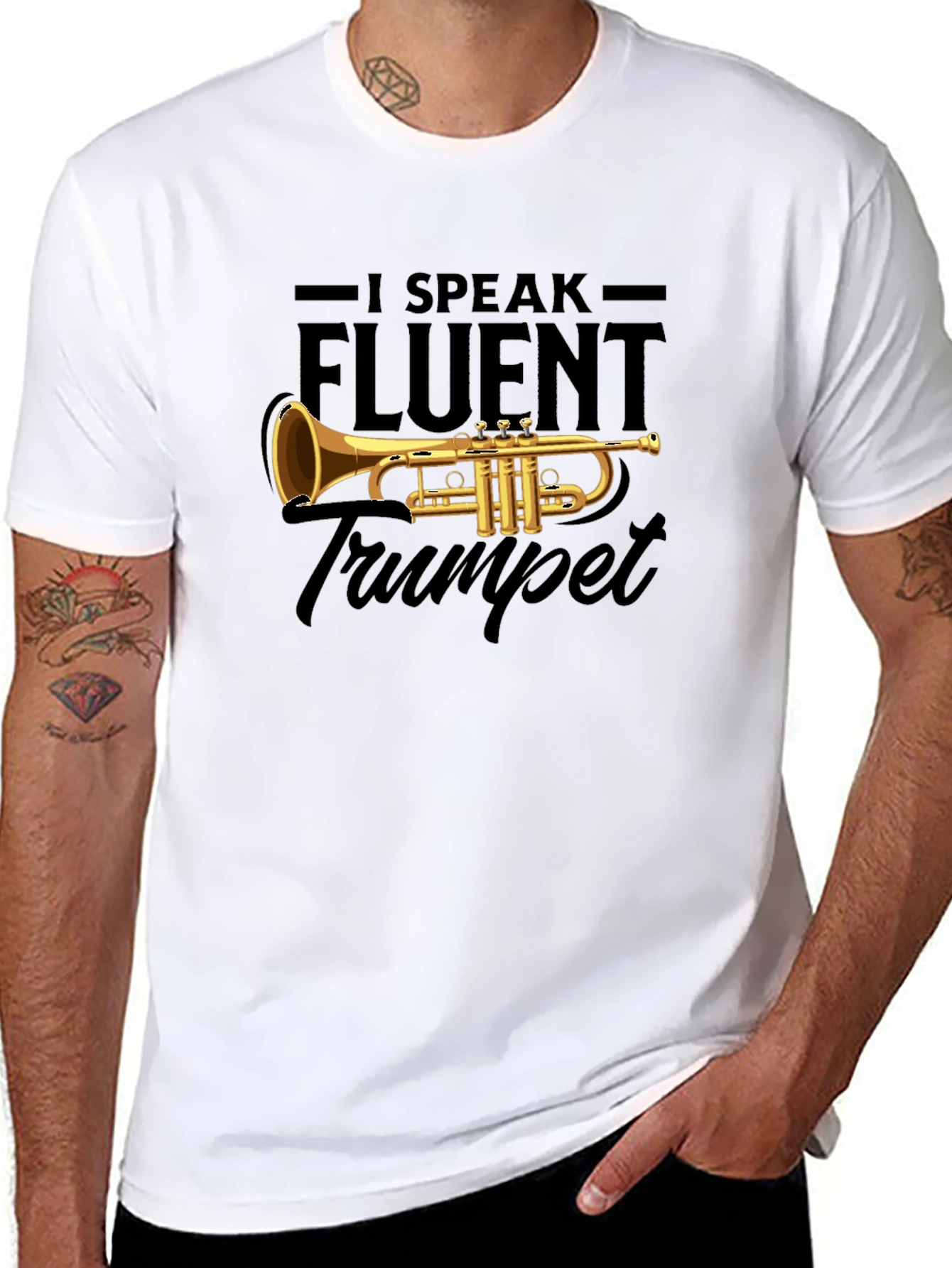 I Speak Fluent Trumpet T-Shirt Musician Gift