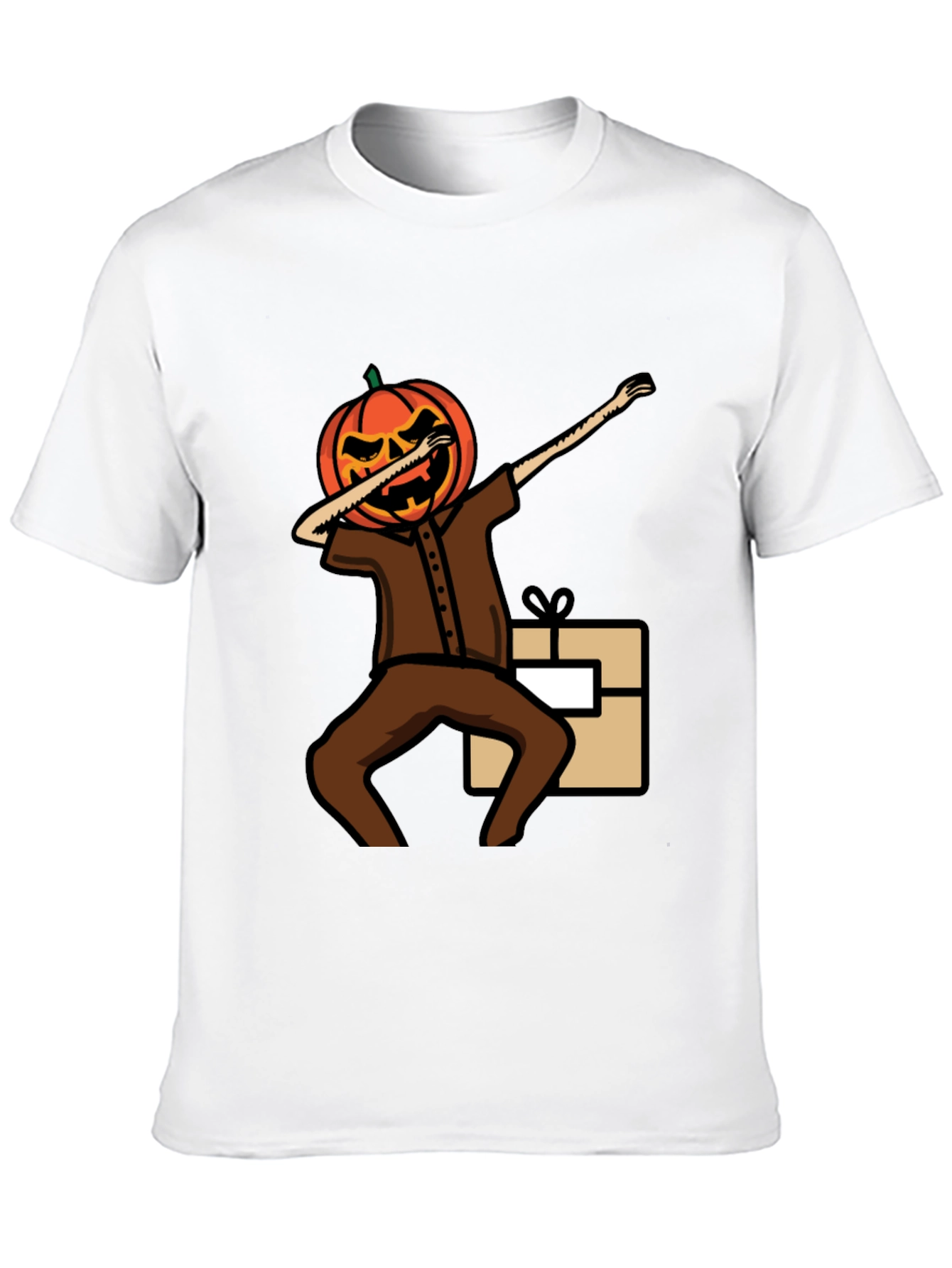 Pumpkin Head Dabbing Graphic T-Shirt