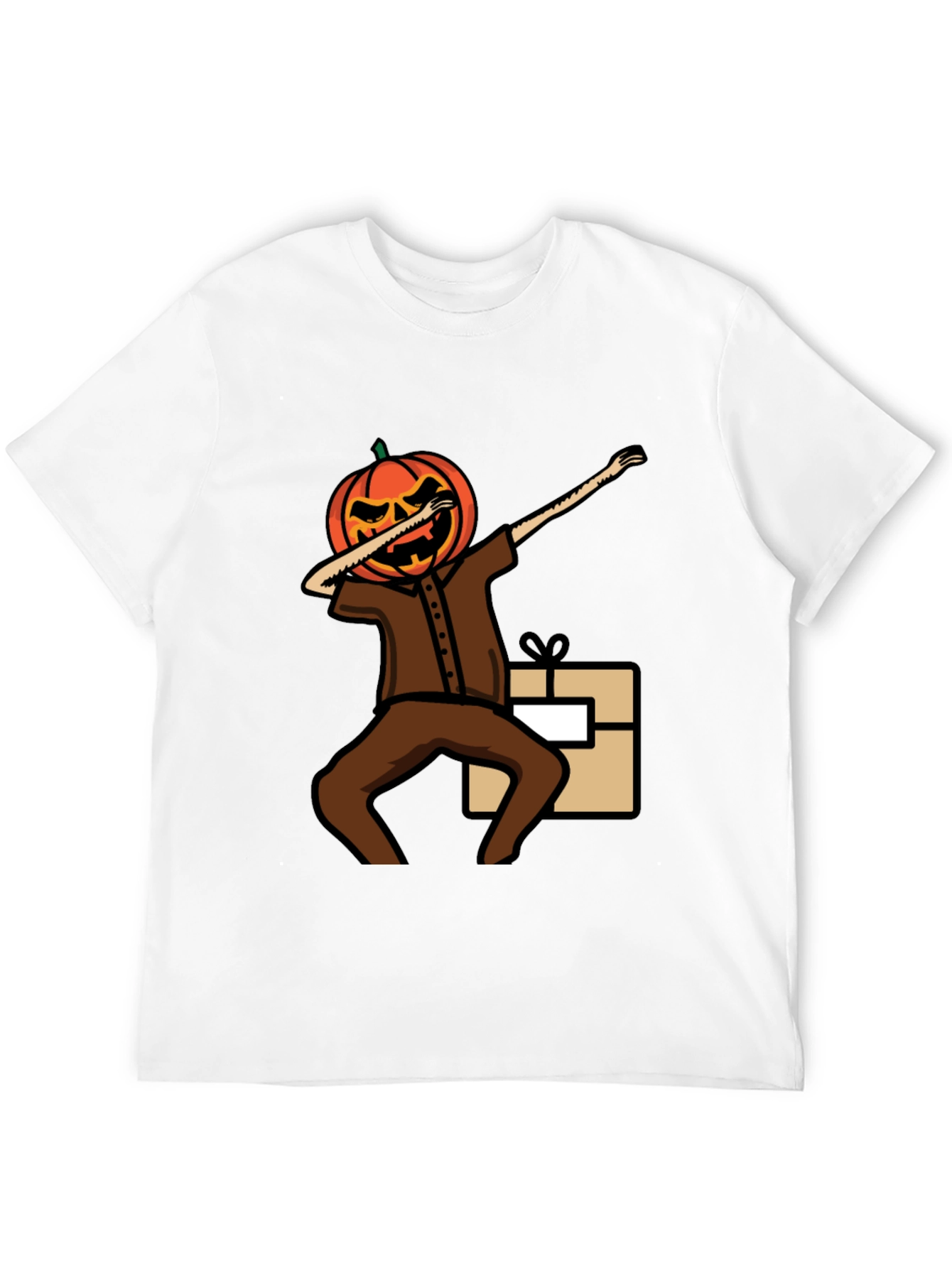 Pumpkin Head Dabbing Graphic T-Shirt