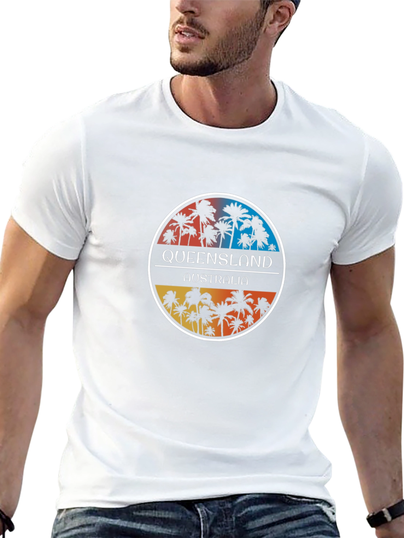 Queensland Australia Palm Tree Graphic Tee