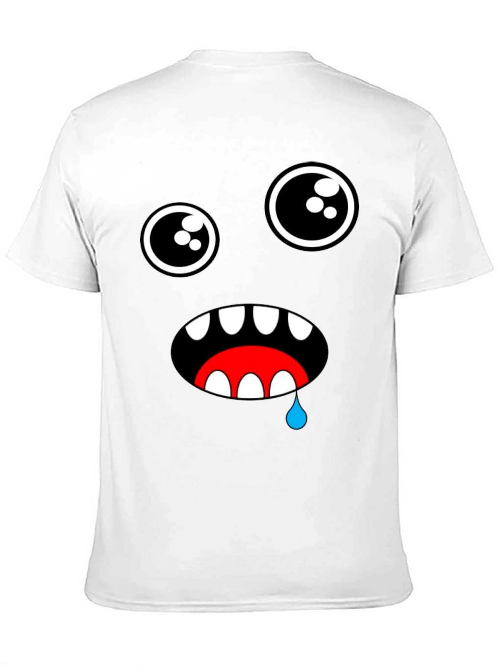 Funny Monster Face Graphic Black T-Shirt