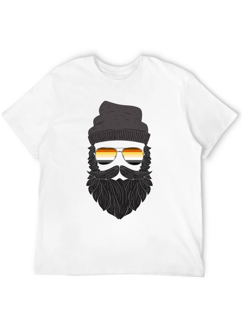 Bearded Man T-Shirt With Bear Pride Sunglasses