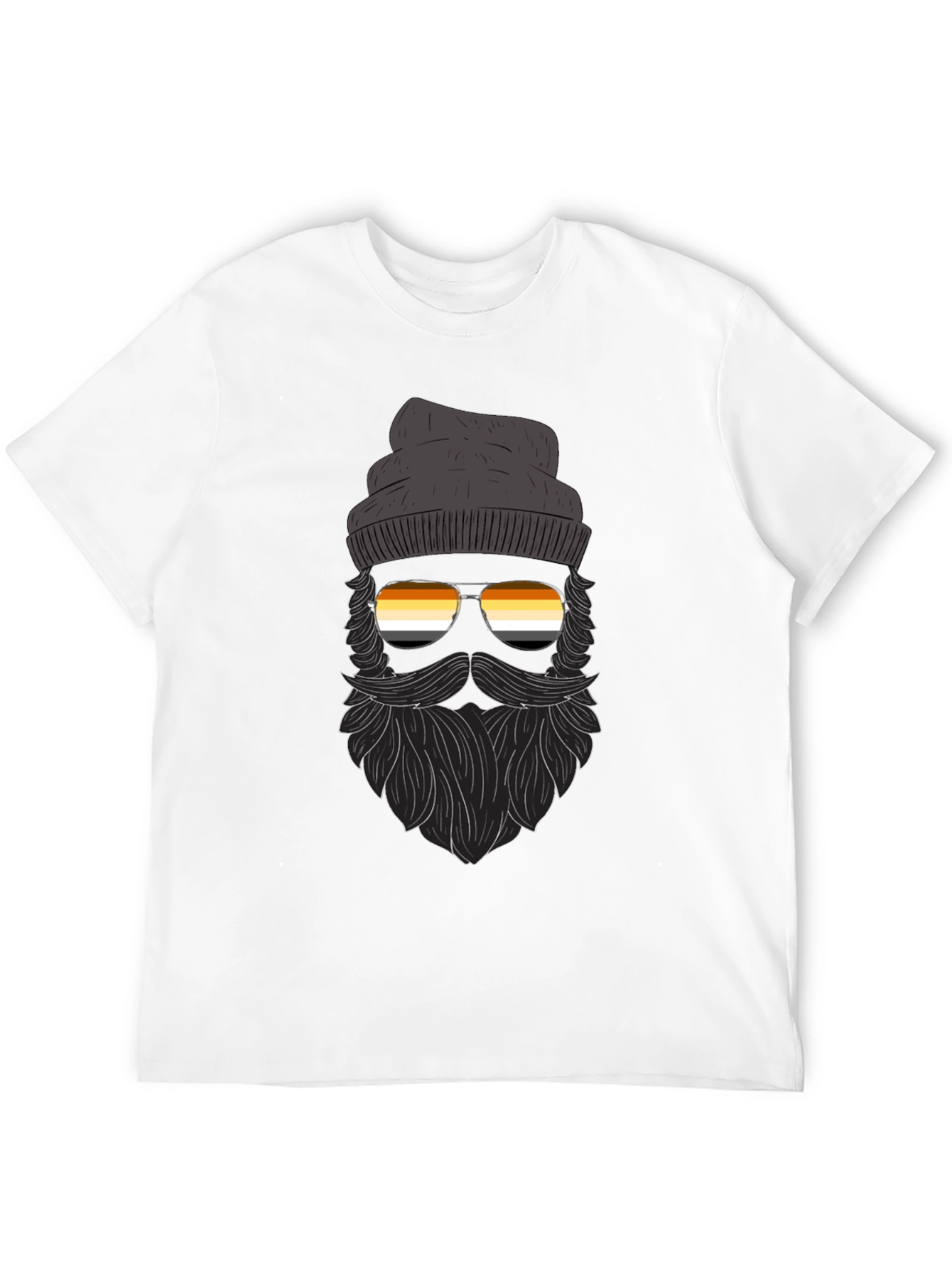 Bearded Man T-Shirt With Bear Pride Sunglasses