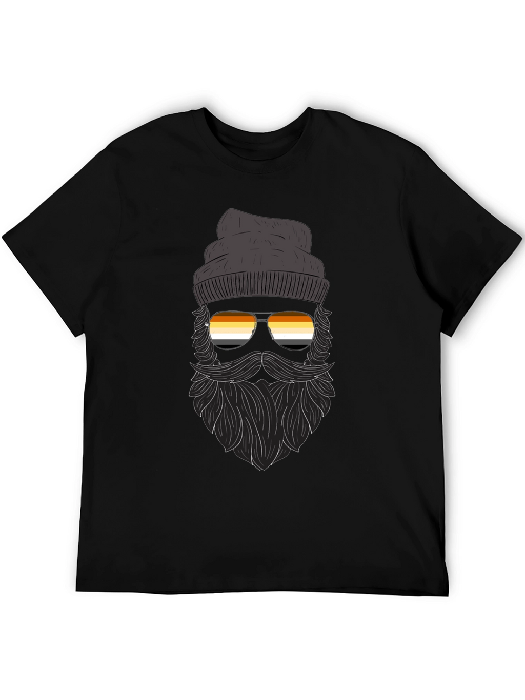 Bearded Man T-Shirt With Bear Pride Sunglasses