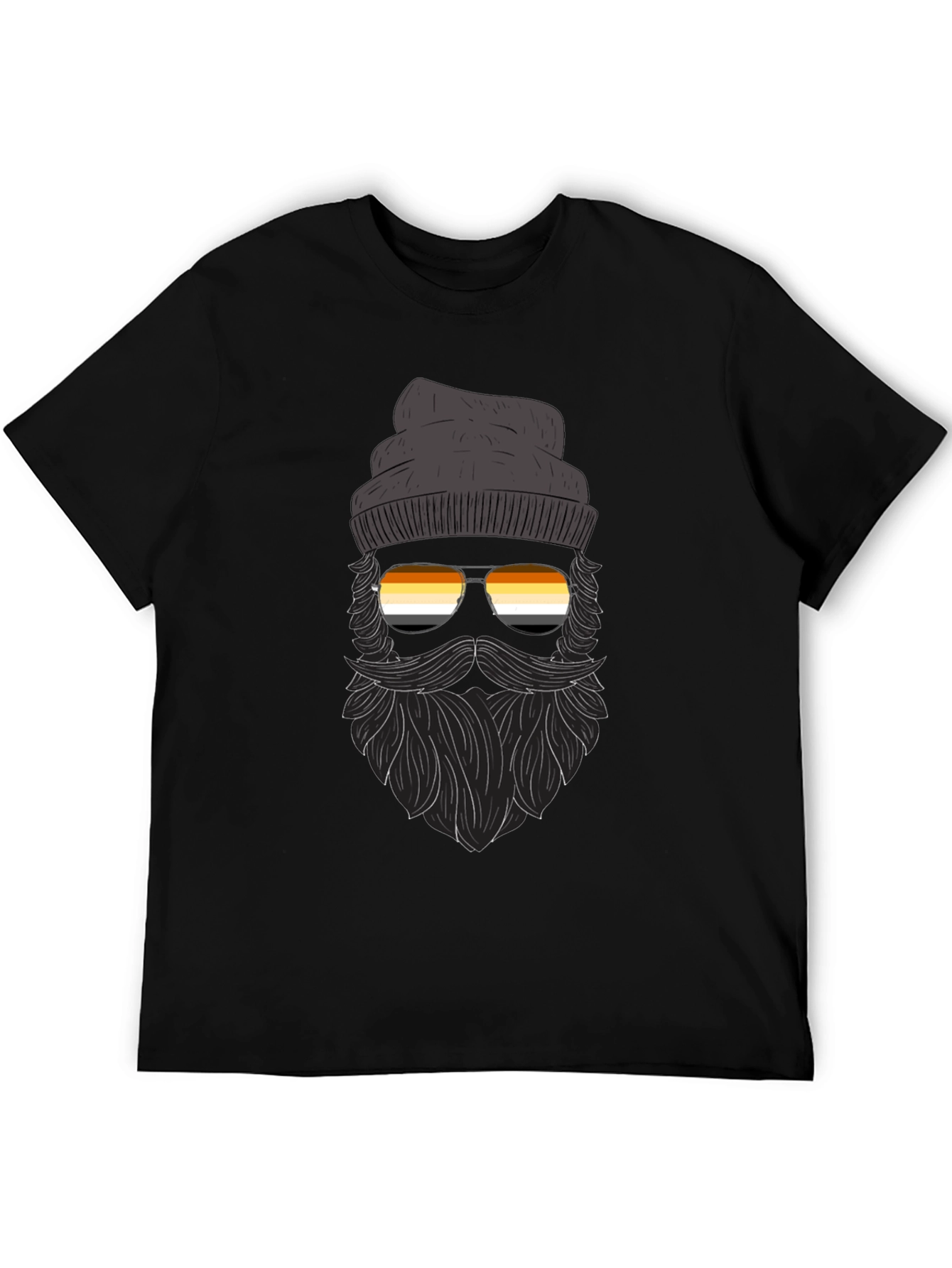 Bearded Man T-Shirt With Bear Pride Sunglasses