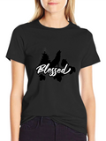 Blessed Wolf Graphic T-Shirt - Black