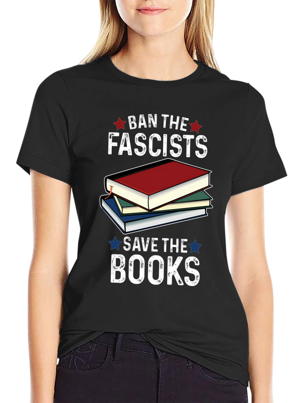 Ban the Fascists Save the Books Graphic Tee