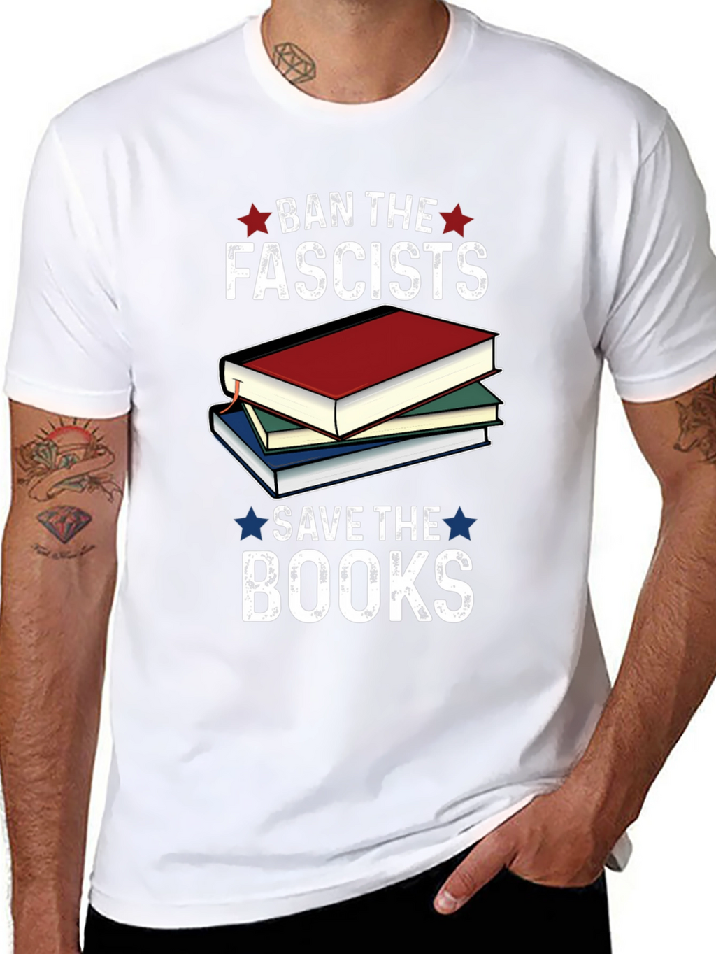 Ban the Fascists Save the Books Graphic Tee