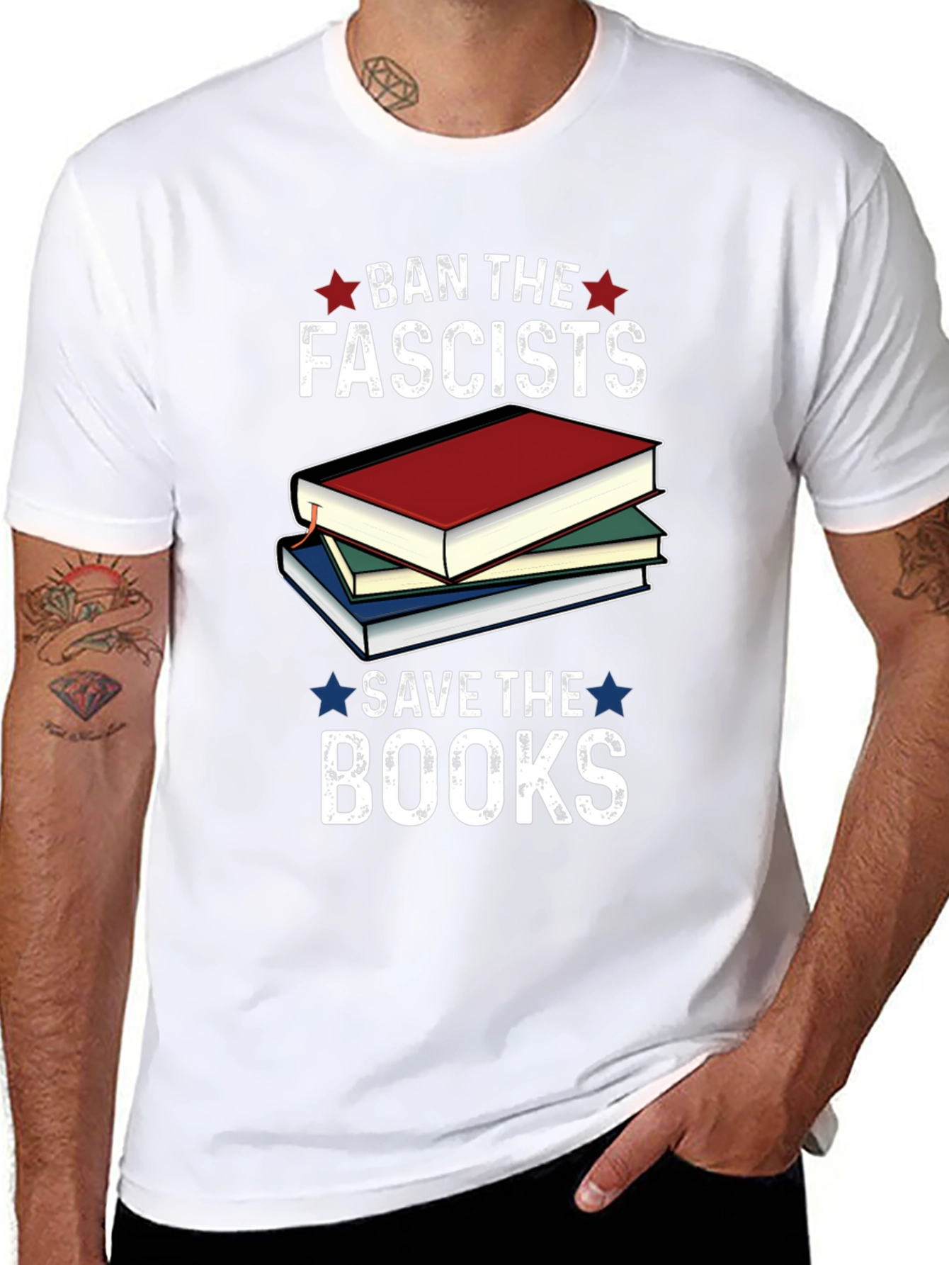 Ban the Fascists Save the Books Graphic Tee
