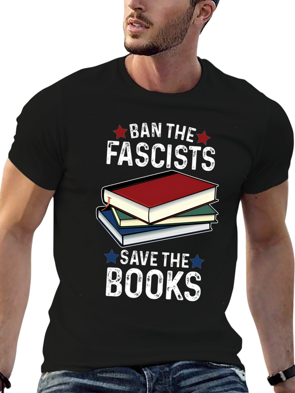 Ban the Fascists Save the Books Graphic Tee