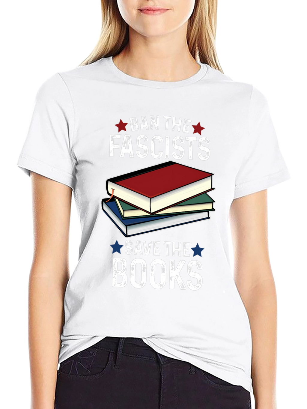 Ban the Fascists Save the Books Graphic Tee