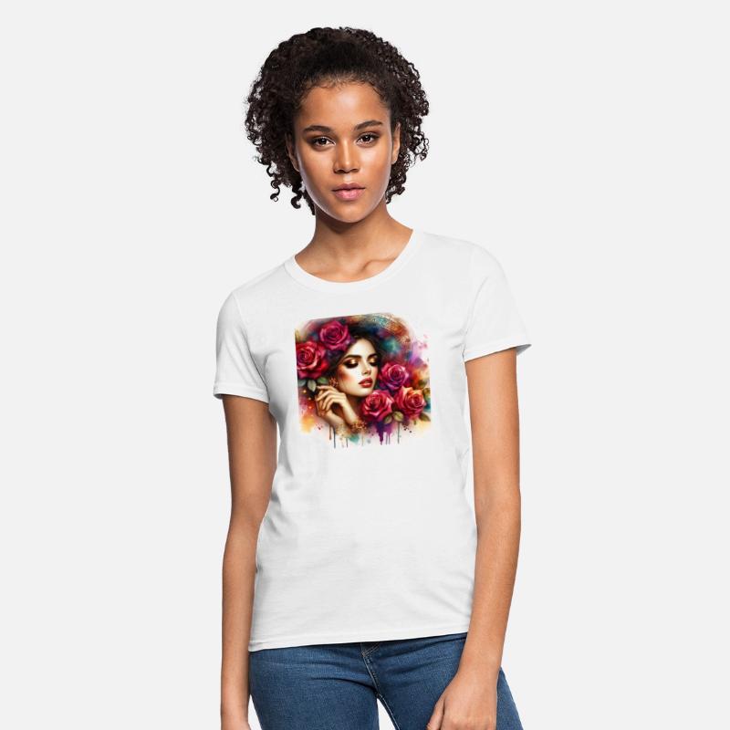 Romantic Woman With Roses