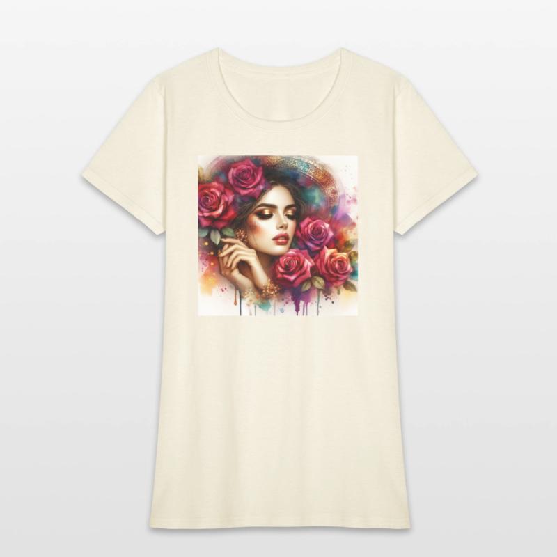 Romantic Woman With Roses