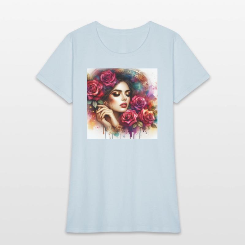 Romantic Woman With Roses