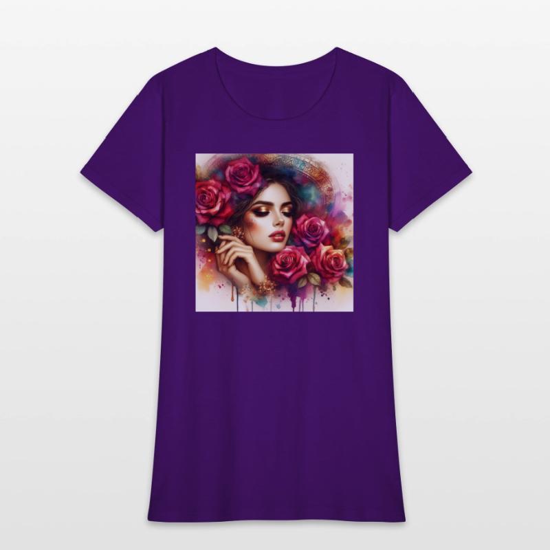 Romantic Woman With Roses