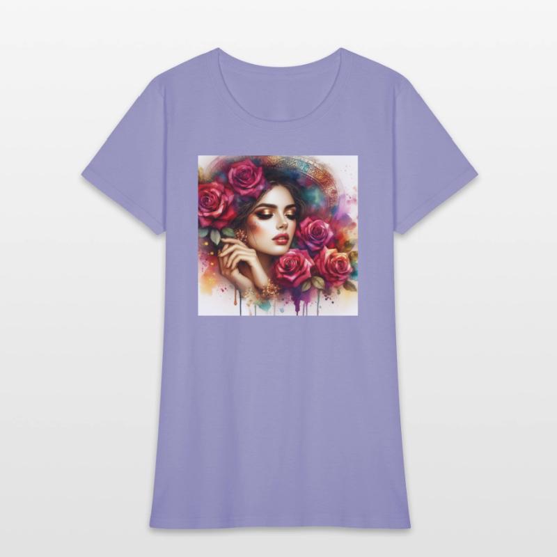 Romantic Woman With Roses