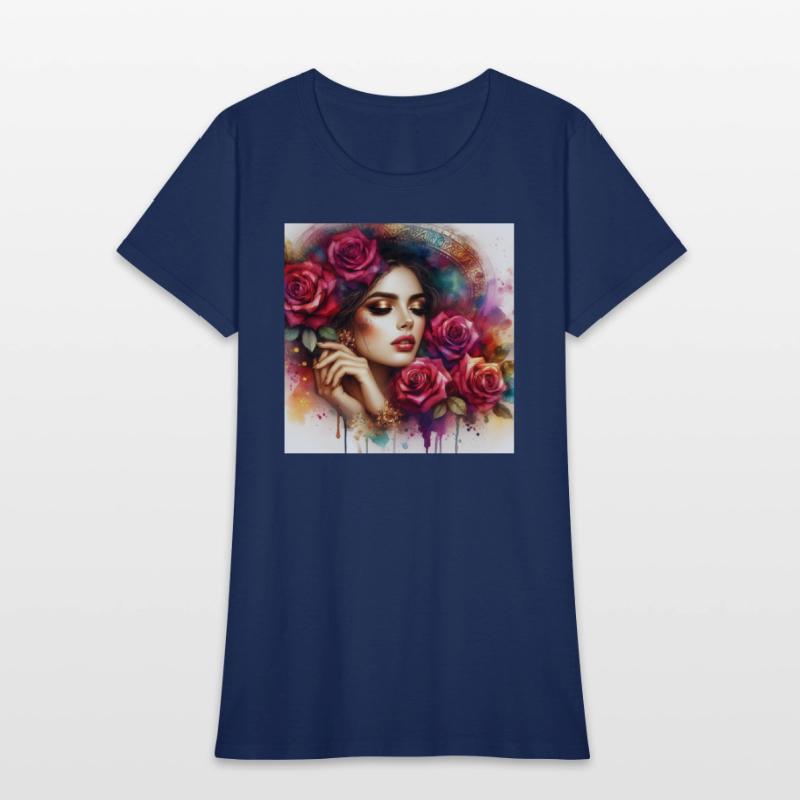 Romantic Woman With Roses