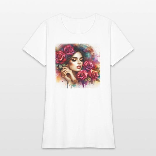 Romantic Woman With Roses