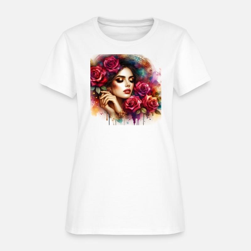 Romantic Woman With Roses