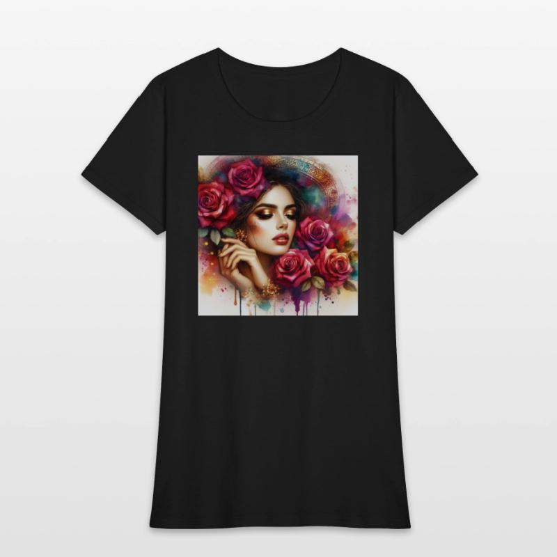 Romantic Woman With Roses