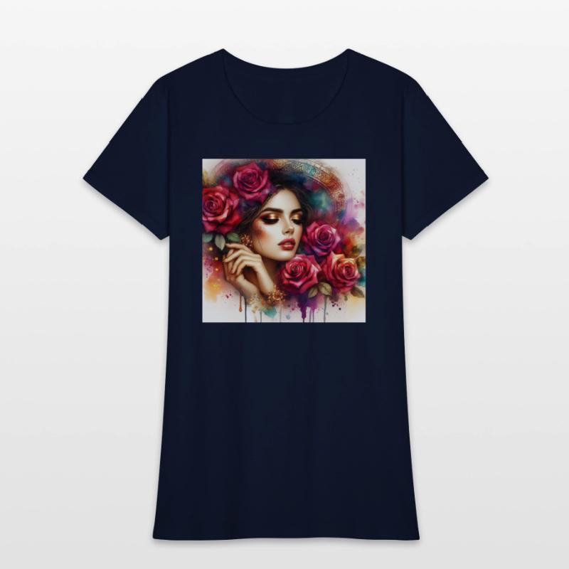 Romantic Woman With Roses