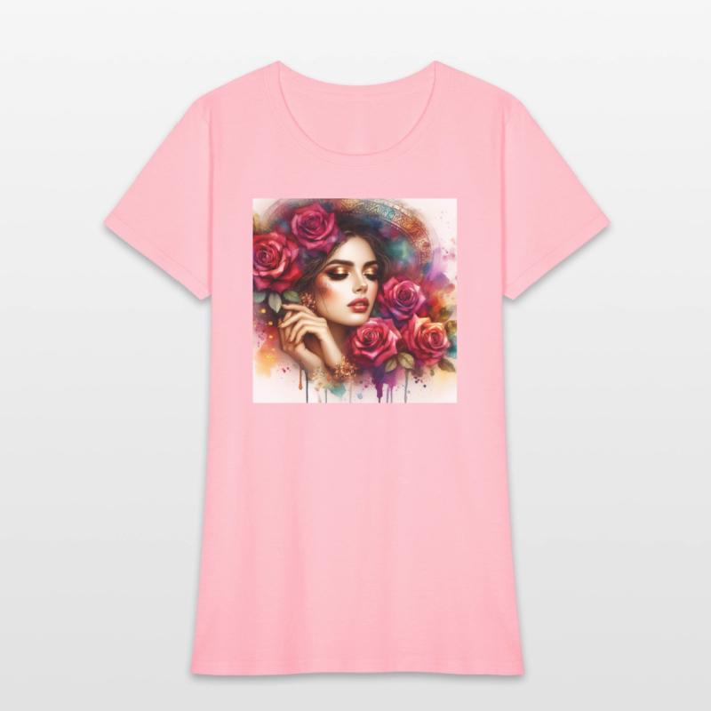 Romantic Woman With Roses