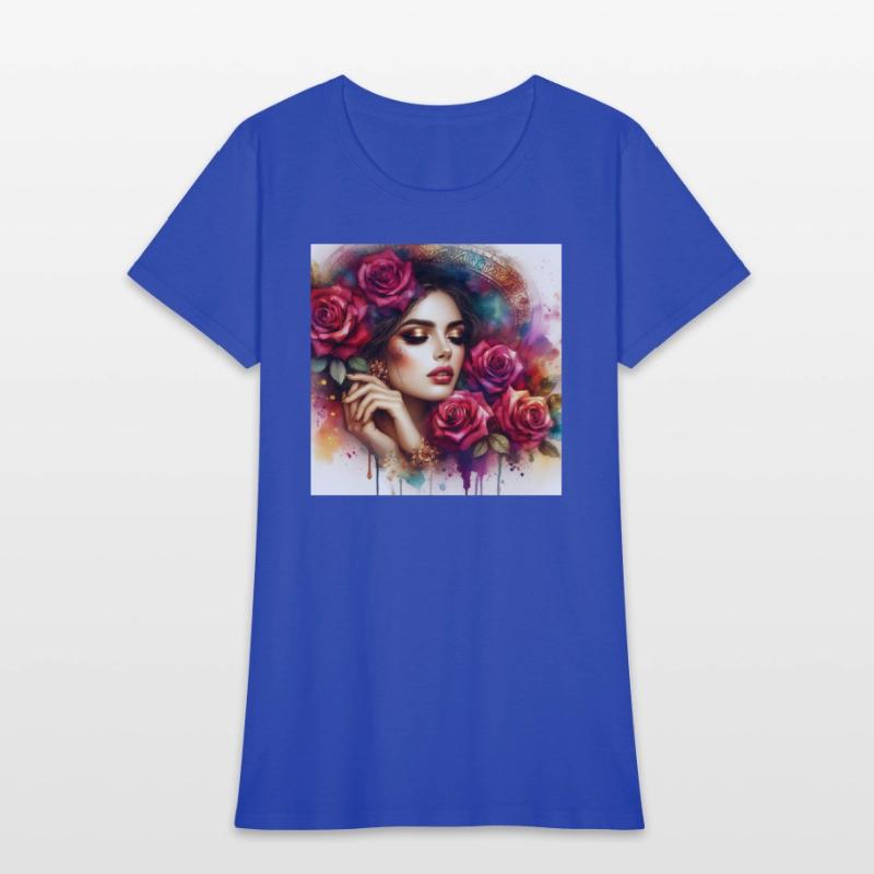 Romantic Woman With Roses