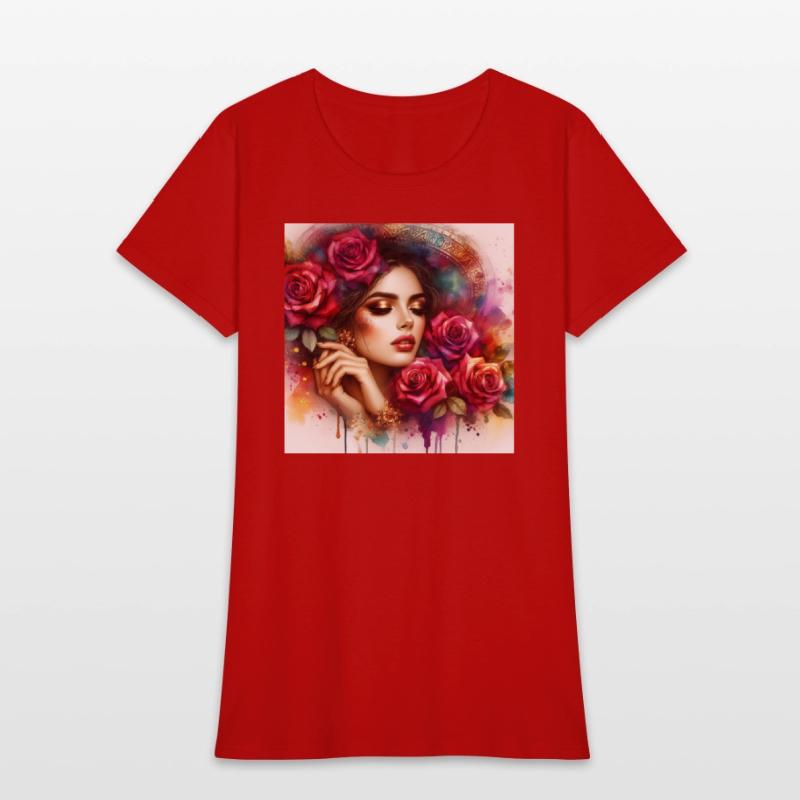 Romantic Woman With Roses