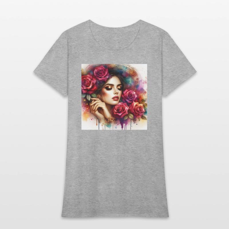 Romantic Woman With Roses