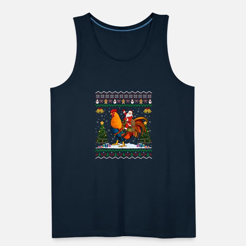 Rooster Ugly Santa Riding Rooster