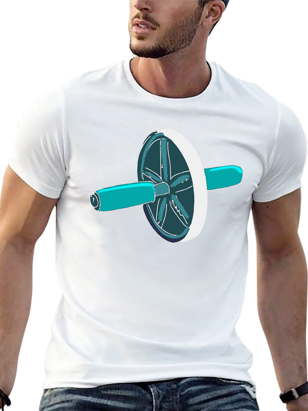 Ab Roller T-Shirt - Black Graphic Tee