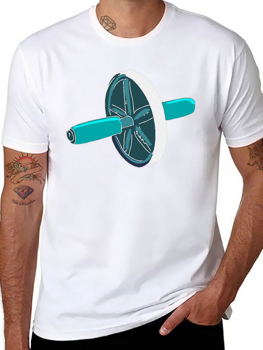Ab Roller T-Shirt - Black Graphic Tee