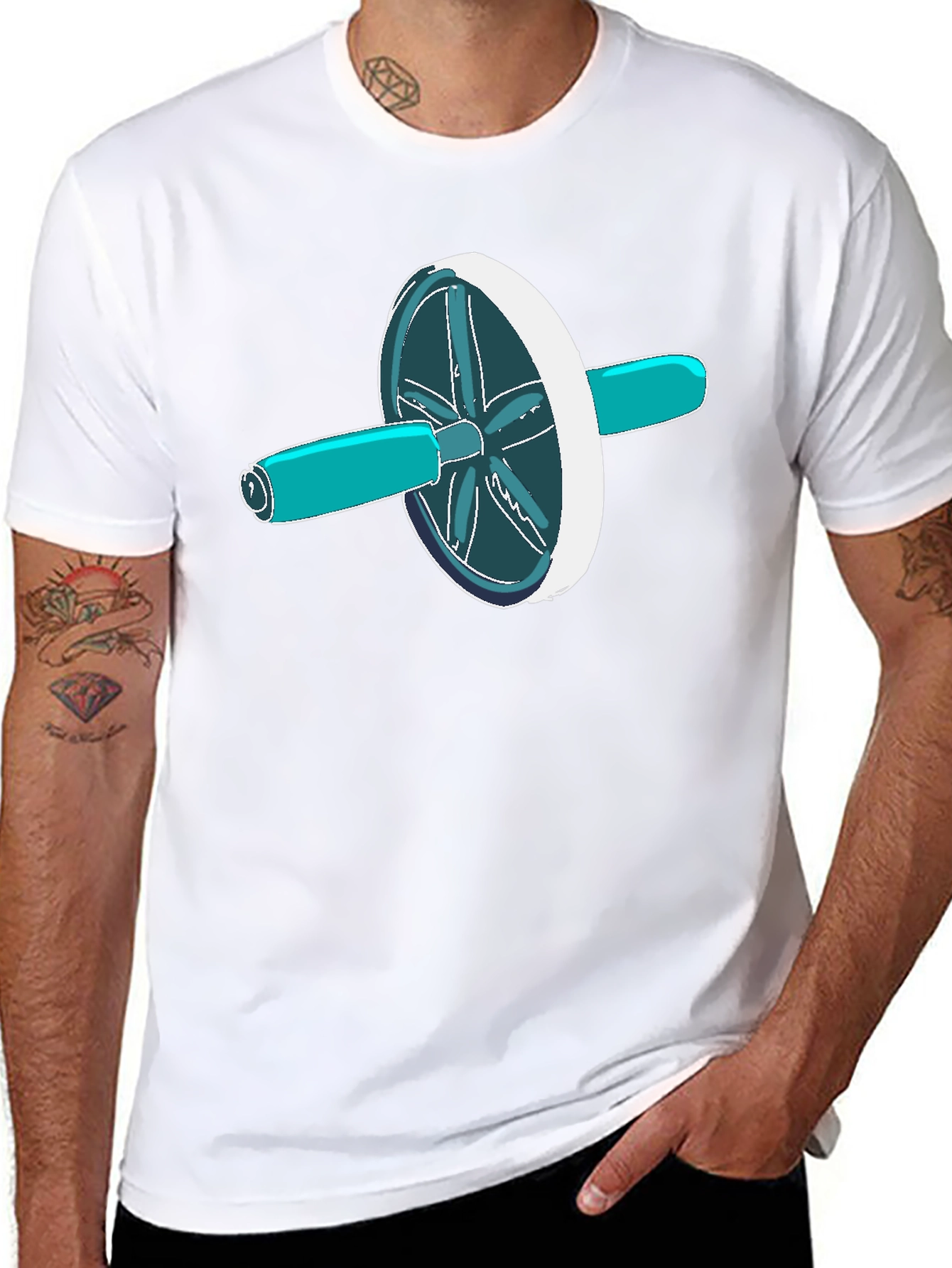 Ab Roller T-Shirt - Black Graphic Tee