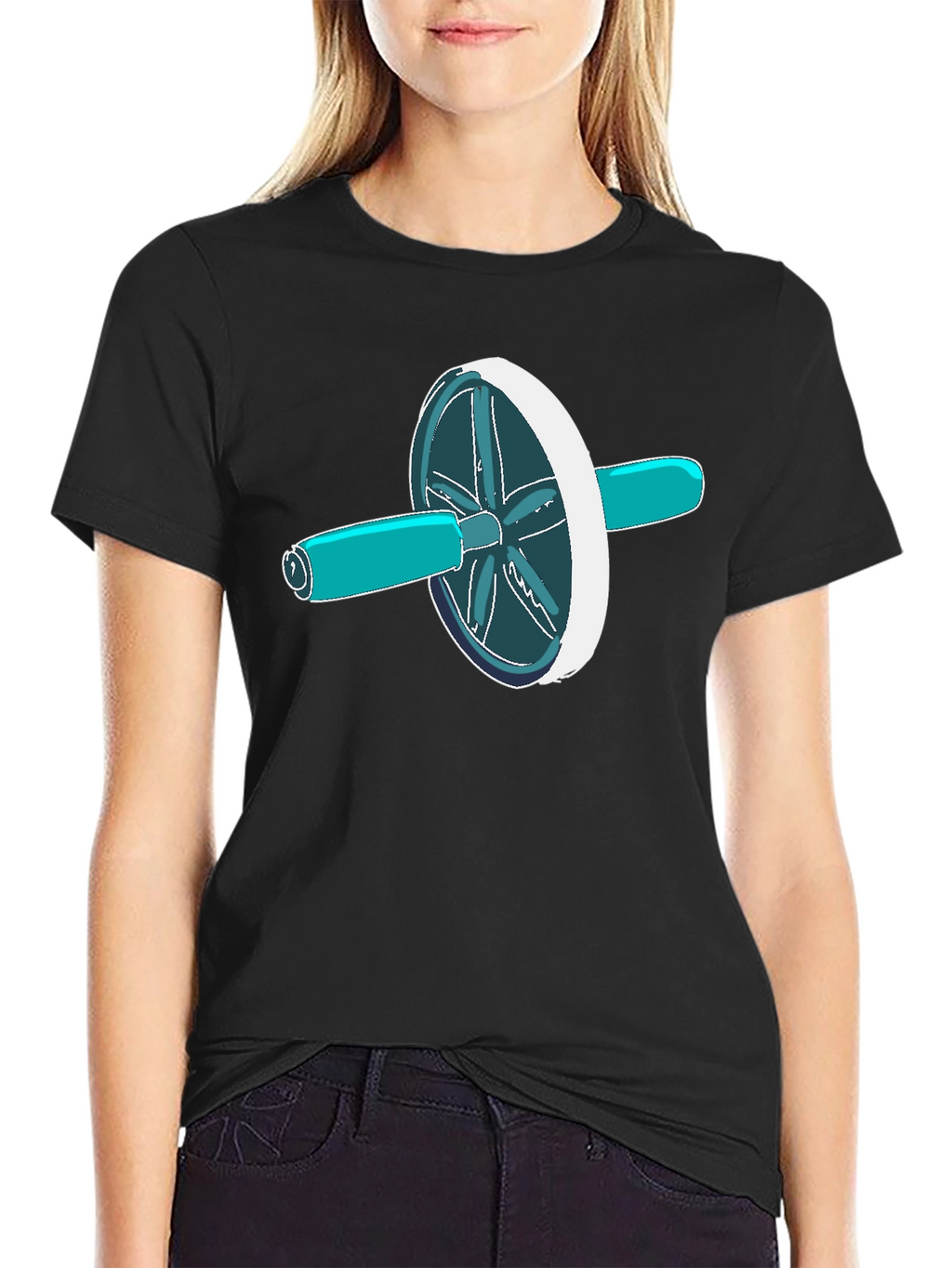 Ab Roller T-Shirt - Black Graphic Tee