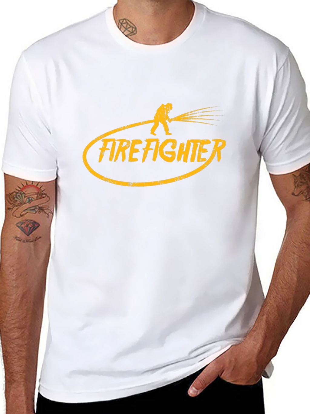 Firefighter Graphic T-Shirt - Black Cotton Tee