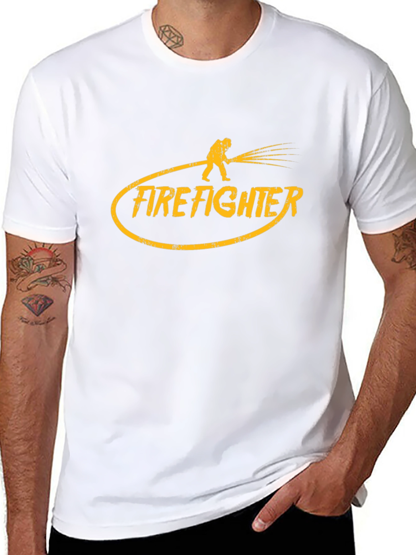 Firefighter Graphic T-Shirt - Black Cotton Tee