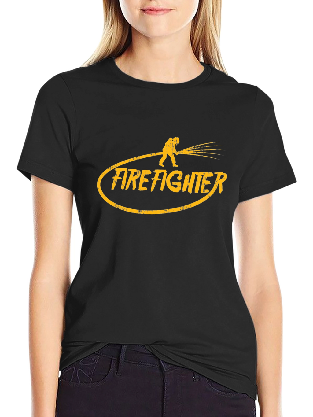Firefighter Graphic T-Shirt - Black Cotton Tee